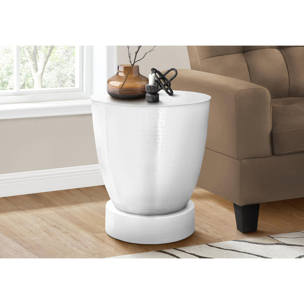 Monarch I 3921 22"H - White Textured Iron Metal Drum IMAGE 1