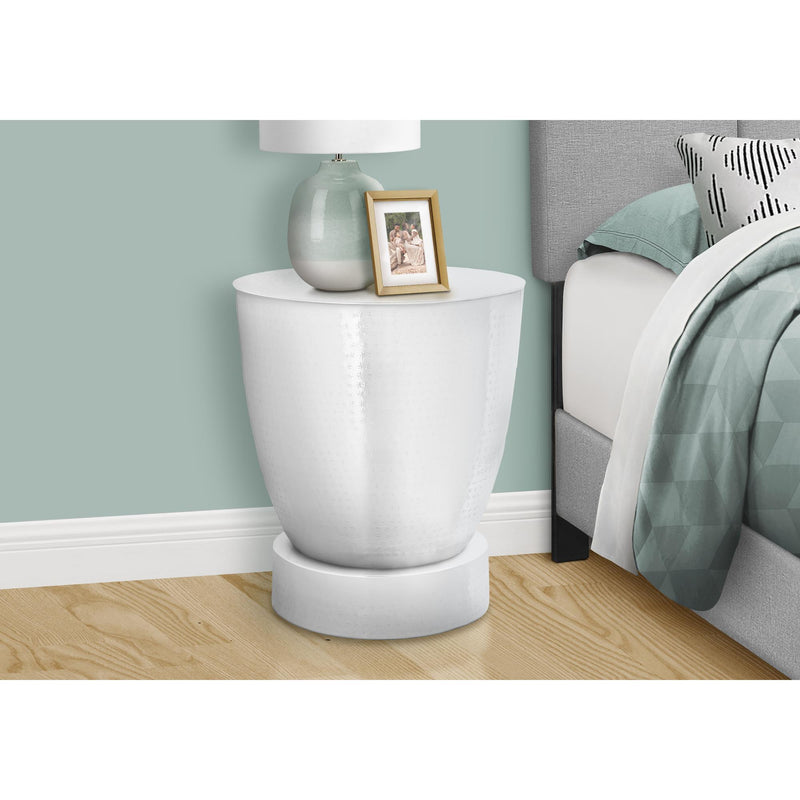 Monarch I 3921 22"H - White Textured Iron Metal Drum IMAGE 2