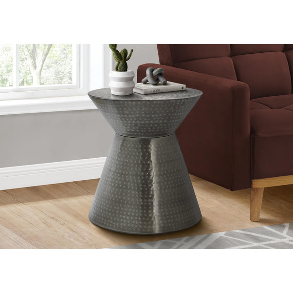 Monarch I 3929 22"H - Silver Grey Iron Metal Drum IMAGE 1