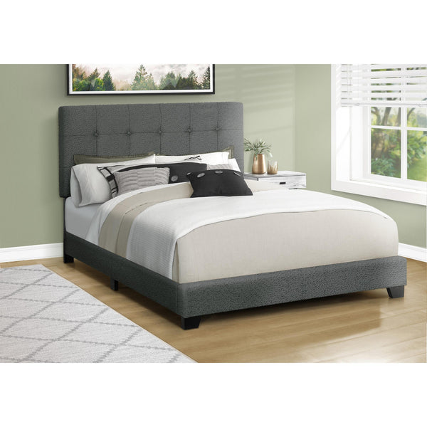 Monarch I 5803Q Queen Bed - Dark Grey Boucle Fabric IMAGE 1