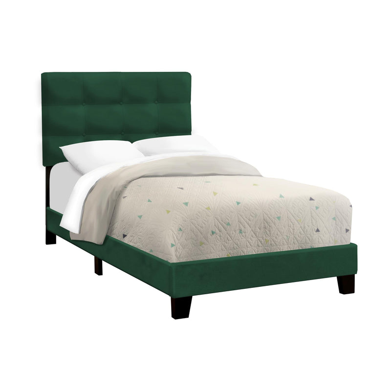 Monarch I 5917T Twin Bed - Green Velvet IMAGE 3