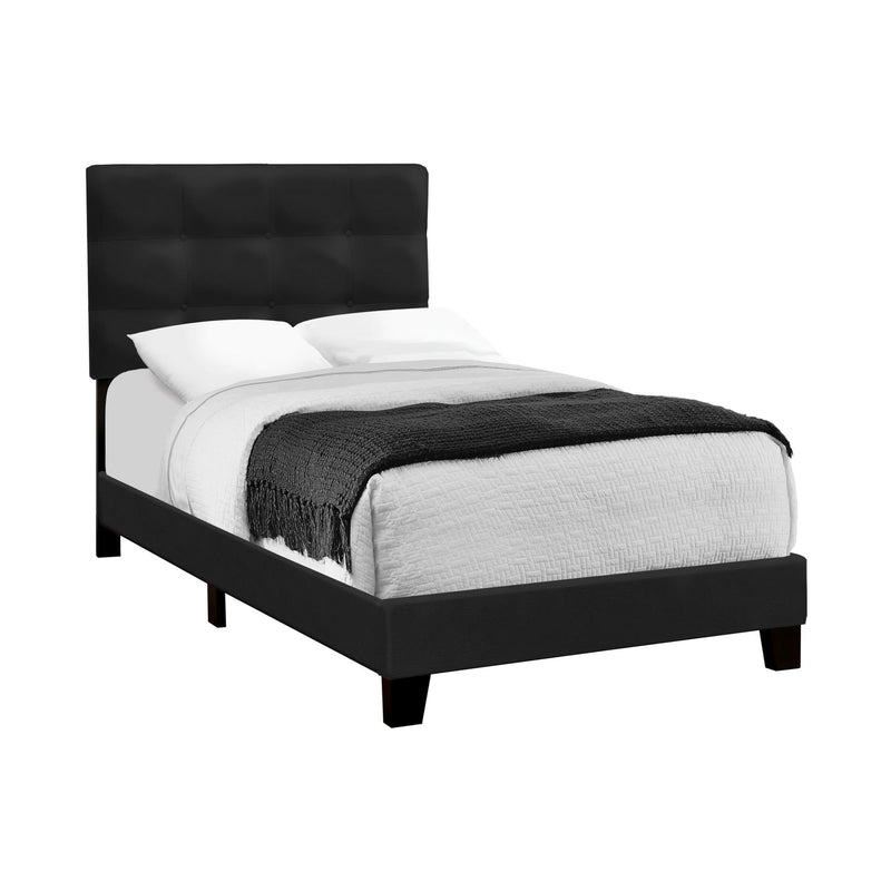 Monarch I 5924T Twin Bed - Black Velvet IMAGE 3