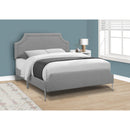 Monarch I 6035Q Queen Bed - Grey Linen with Chrome Metal Legs IMAGE 1