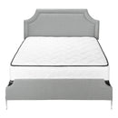 Monarch I 6035Q Queen Bed - Grey Linen with Chrome Metal Legs IMAGE 3