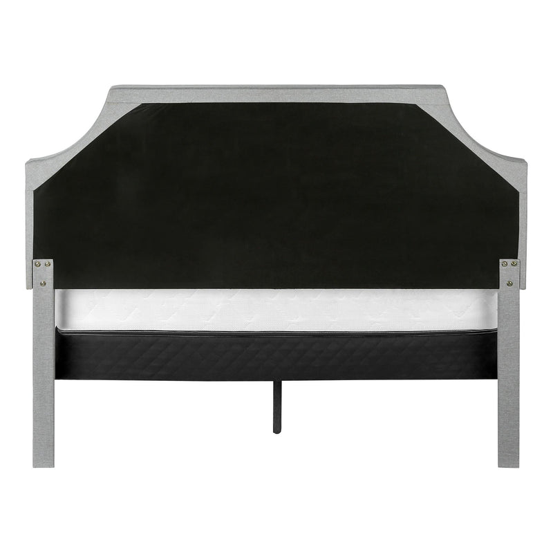 Monarch I 6035Q Queen Bed - Grey Linen with Chrome Metal Legs IMAGE 5