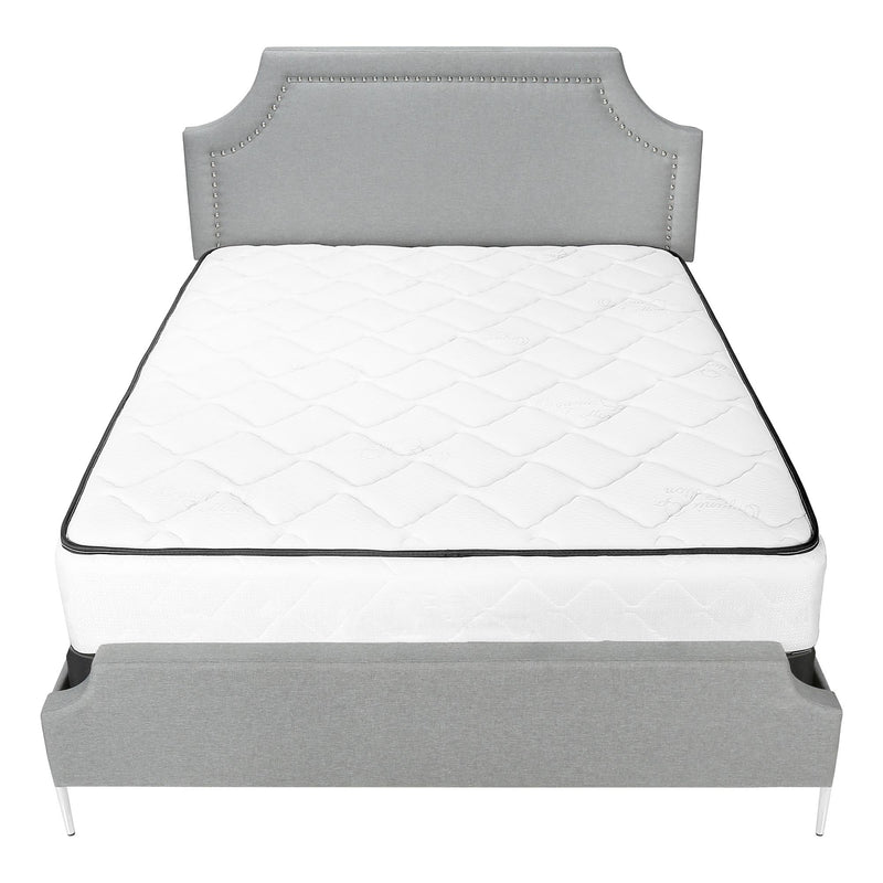 Monarch I 6035Q Queen Bed - Grey Linen with Chrome Metal Legs IMAGE 6