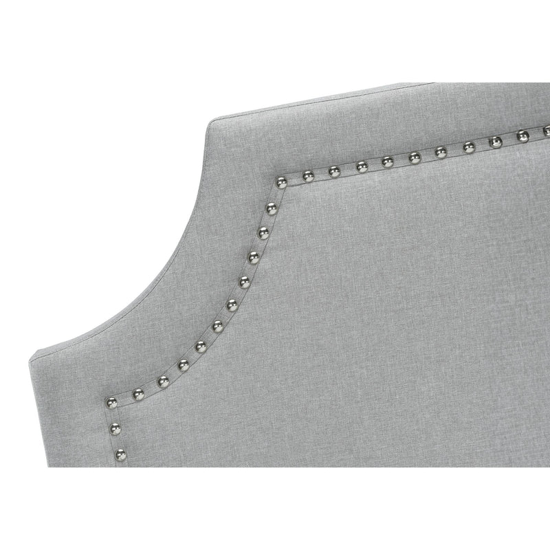 Monarch I 6035Q Queen Bed - Grey Linen with Chrome Metal Legs IMAGE 7