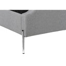 Monarch I 6035Q Queen Bed - Grey Linen with Chrome Metal Legs IMAGE 8
