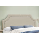 Monarch I 6036Q Queen Bed - Beige Linen with Chrome Metal Legs IMAGE 2