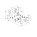 Monarch I 6040Q Queen Bed - Grey Linen with Chrome Metal Legs IMAGE 4