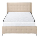 Monarch I 6041Q Queen Bed - Beige Linen with Chrome Metal Legs IMAGE 3