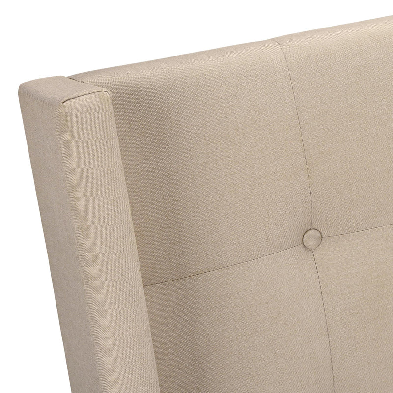 Monarch I 6041Q Queen Bed - Beige Linen with Chrome Metal Legs IMAGE 7