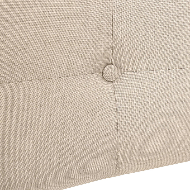 Monarch I 6041Q Queen Bed - Beige Linen with Chrome Metal Legs IMAGE 8