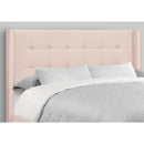 Monarch I 6042Q Queen Bed - Pink Velvet with Chrome Metal Legs IMAGE 2