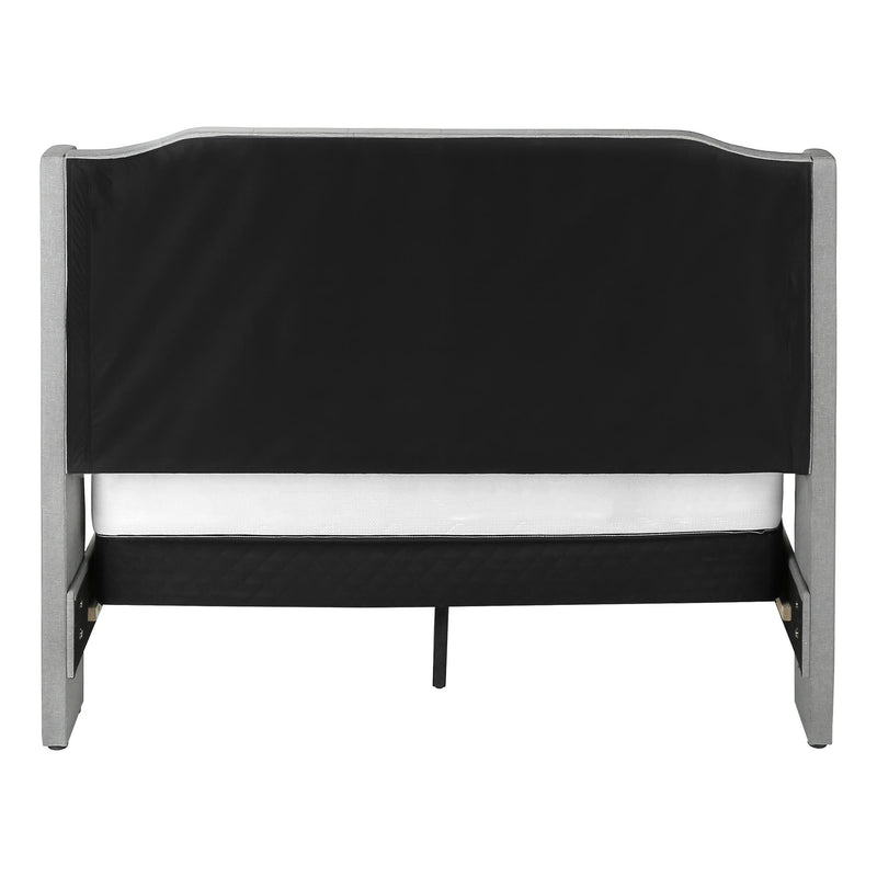 Monarch I 6045Q Queen Bed - Grey Linen with Chrome Metal Legs IMAGE 5