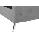 Monarch I 6045Q Queen Bed - Grey Linen with Chrome Metal Legs IMAGE 8