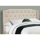 Monarch I 6046Q Queen Bed - Beige Linen with Chrome Metal Legs IMAGE 2
