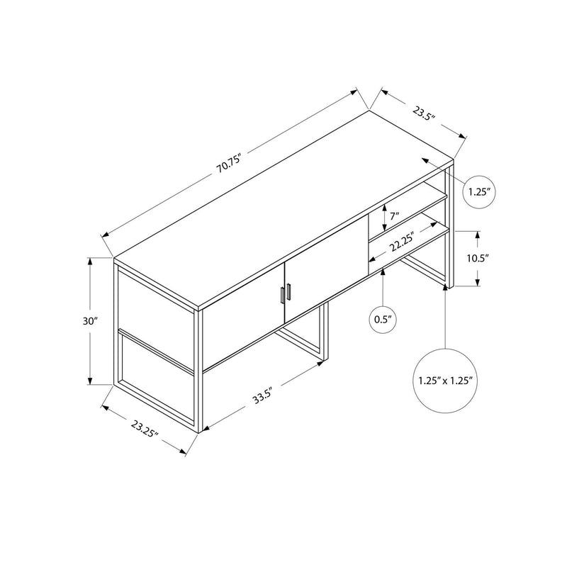 Monarch I 7732 72"L Office Credenza - Grey/Black IMAGE 4