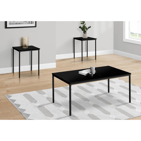 Monarch I 7894P 3Pcs Occasional Table Set - Black/Black Metal IMAGE 1