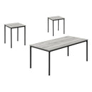Monarch I 7896P 3Pcs Occasional Table Set - Grey/Black Metal IMAGE 2