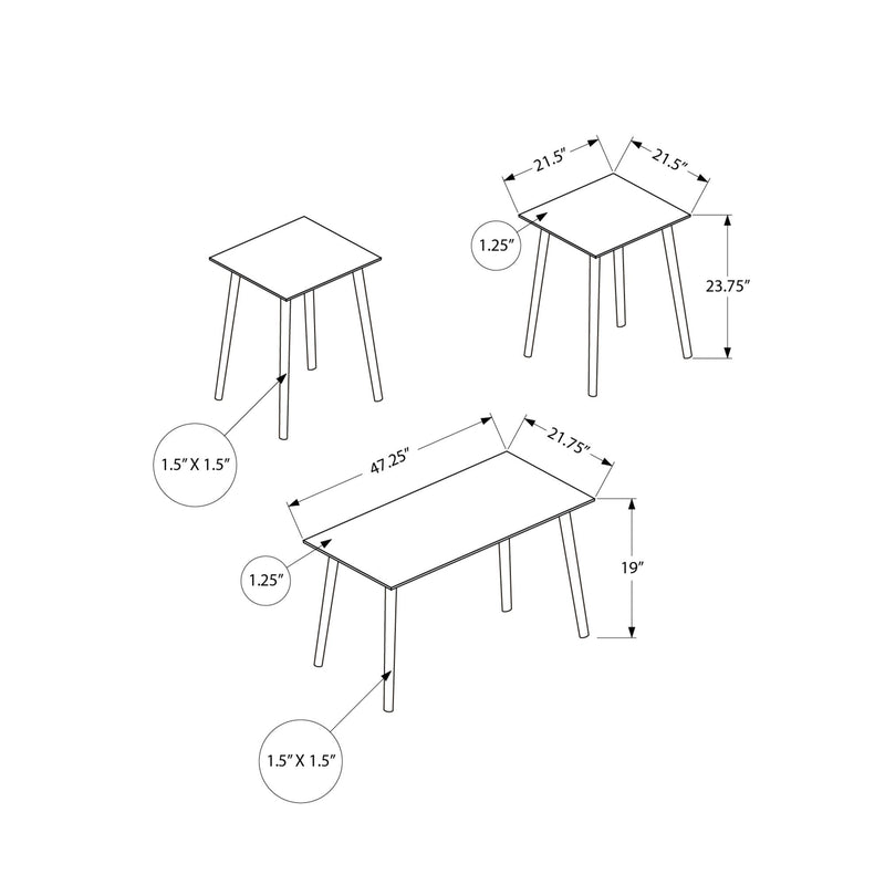 Monarch I 7899P 3Pcs Occasional Table Set - Dark Walnut IMAGE 3