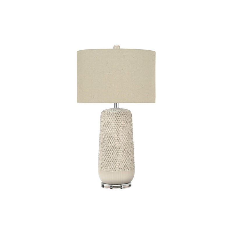 Monarch I 9605 31"H Table Lamp - Cream Ceramic/Beige Shade IMAGE 3