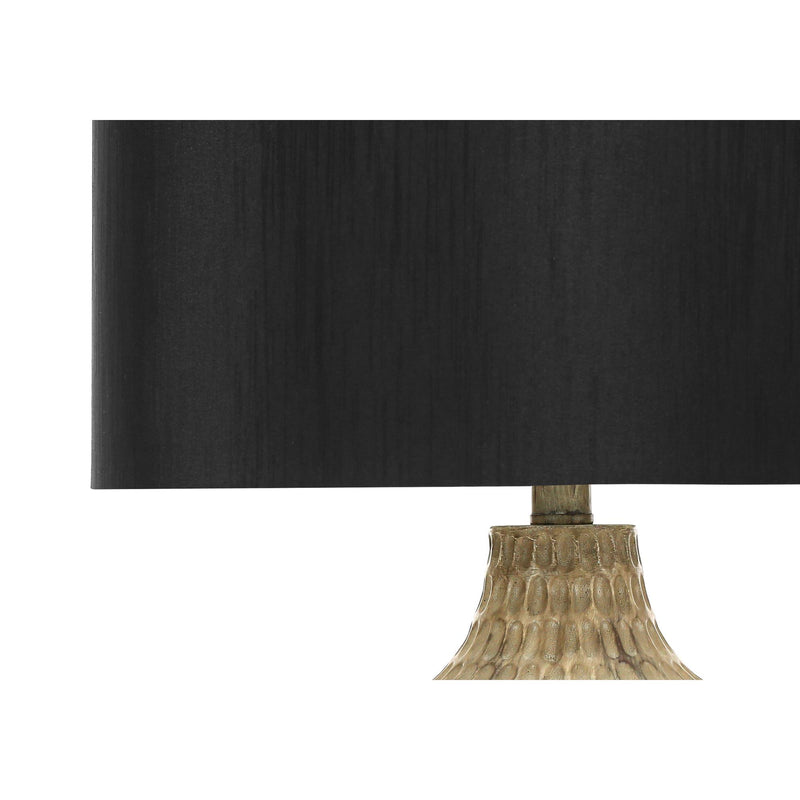 Monarch I 9606 25"H Table Lamp - Brown Resin/Black Shade IMAGE 4