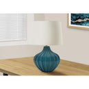 Monarch I 9612 24"H Table Lamp - Blue Ceramic /Ivory Shade IMAGE 1