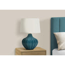 Monarch I 9612 24"H Table Lamp - Blue Ceramic /Ivory Shade IMAGE 2