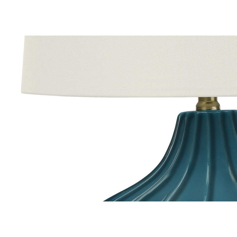 Monarch I 9612 24"H Table Lamp - Blue Ceramic /Ivory Shade IMAGE 4