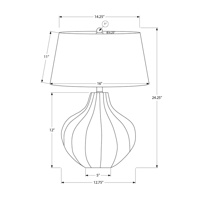 Monarch I 9612 24"H Table Lamp - Blue Ceramic /Ivory Shade IMAGE 7