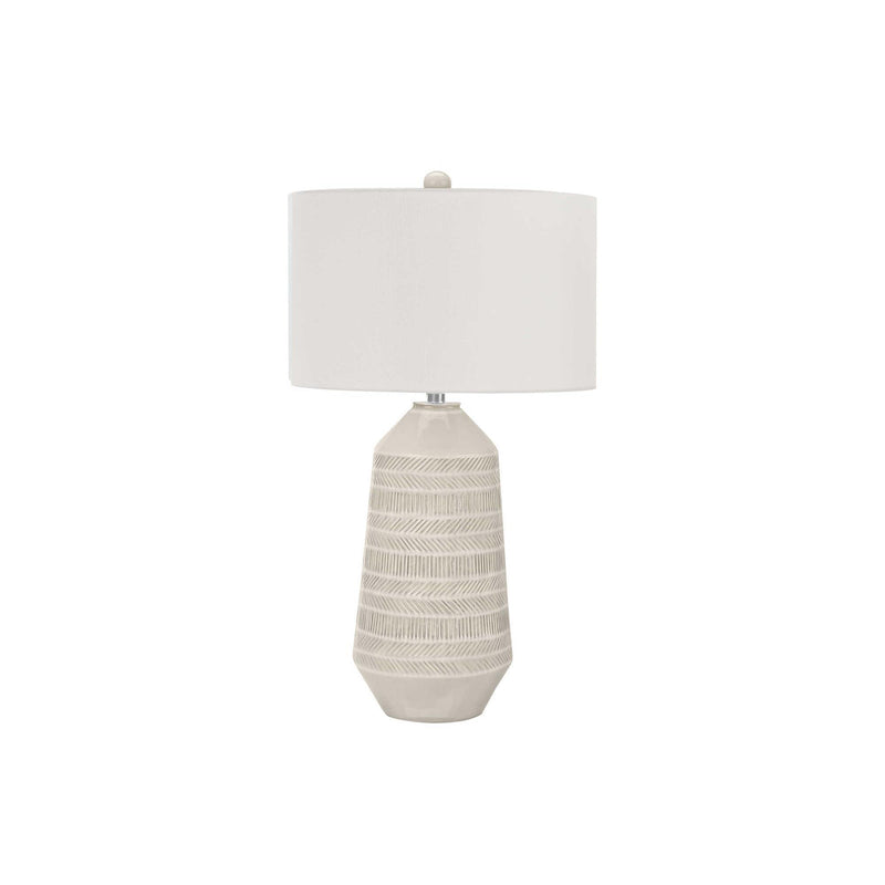 Monarch I 9613 33"H Table Lamp - Cream Ceramic/Ivory Shade IMAGE 3