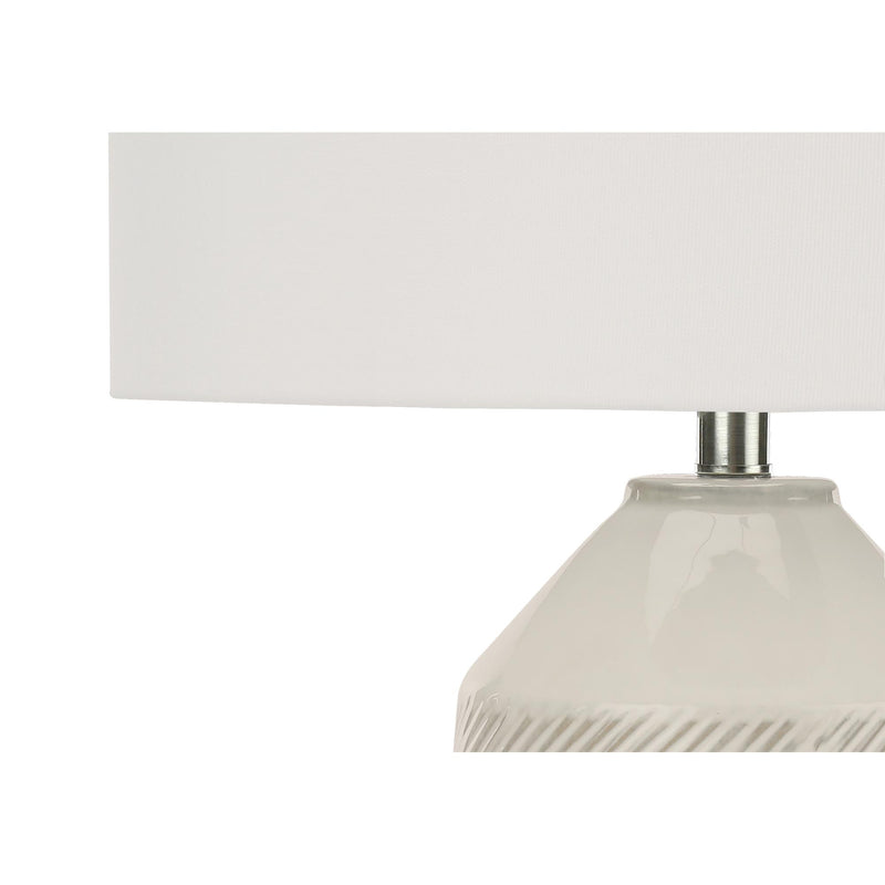 Monarch I 9613 33"H Table Lamp - Cream Ceramic/Ivory Shade IMAGE 4