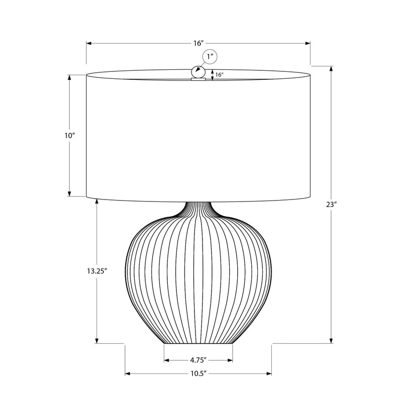 Monarch I 9618 23"H Table Lamp - Black Ceramic/Black Shade IMAGE 7