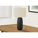 Monarch I 9620 25"H Table Lamp - Black Ceramic/Ivory Shade IMAGE 1