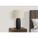 Monarch I 9620 25"H Table Lamp - Black Ceramic/Ivory Shade IMAGE 2