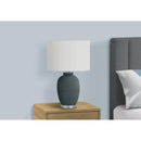 Monarch I 9622 24"H Table Lamp - Blue Ceramic/Ivory Shade IMAGE 2