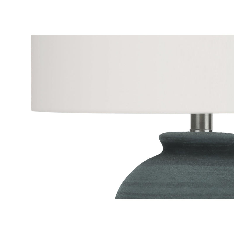 Monarch I 9622 24"H Table Lamp - Blue Ceramic/Ivory Shade IMAGE 4