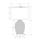 Monarch I 9622 24"H Table Lamp - Blue Ceramic/Ivory Shade IMAGE 7