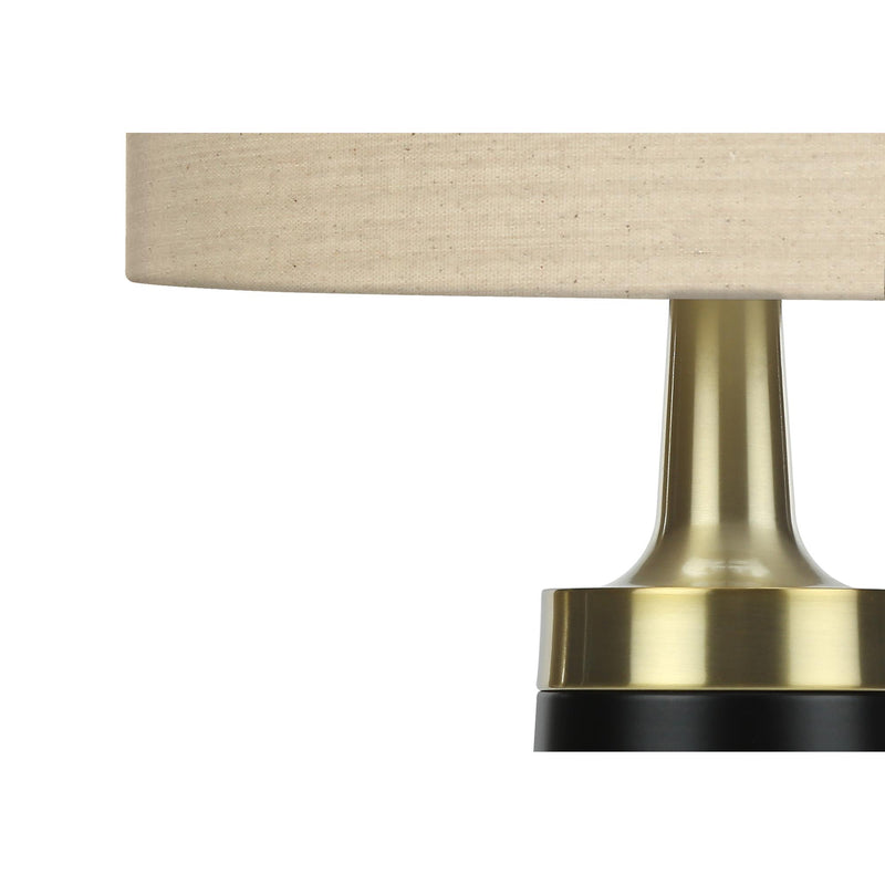 Monarch I 9623 28"H Table Lamp - Black Metal/Beige Shade IMAGE 4