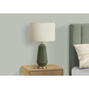 Monarch I 9624 26"H Table Lamp - Green Ceramic/Ivory Shade IMAGE 2