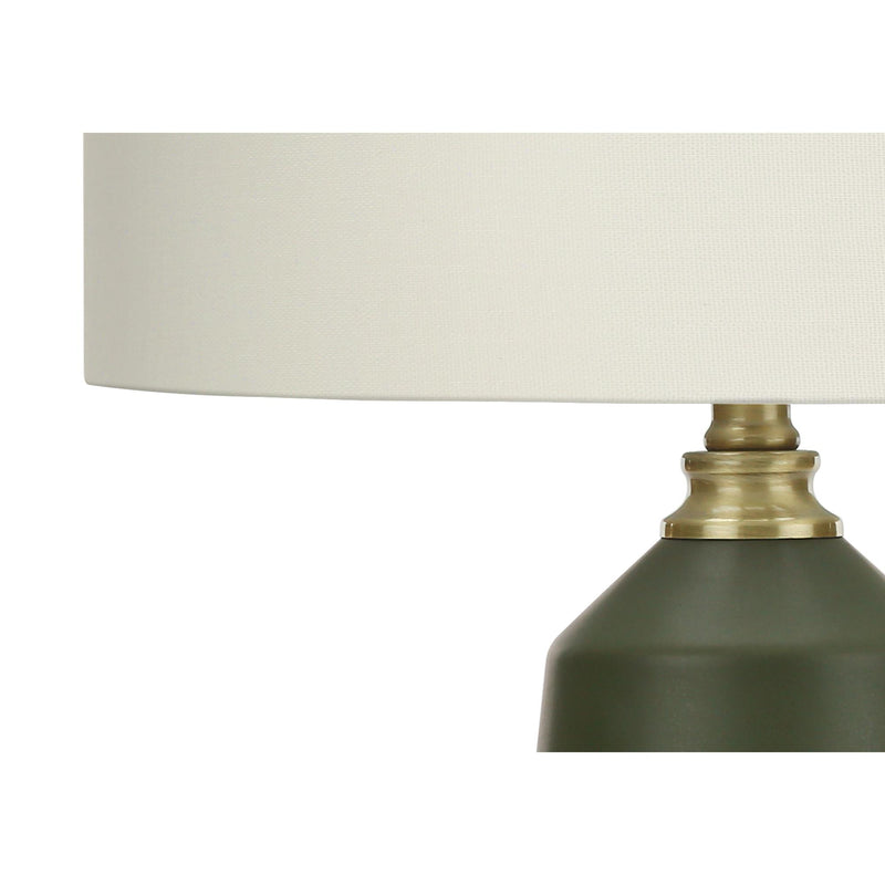 Monarch I 9624 26"H Table Lamp - Green Ceramic/Ivory Shade IMAGE 4