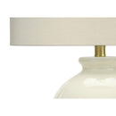 Monarch I 9625 26"H Table Lamp - Cream Ceramic/Ivory Shade IMAGE 4