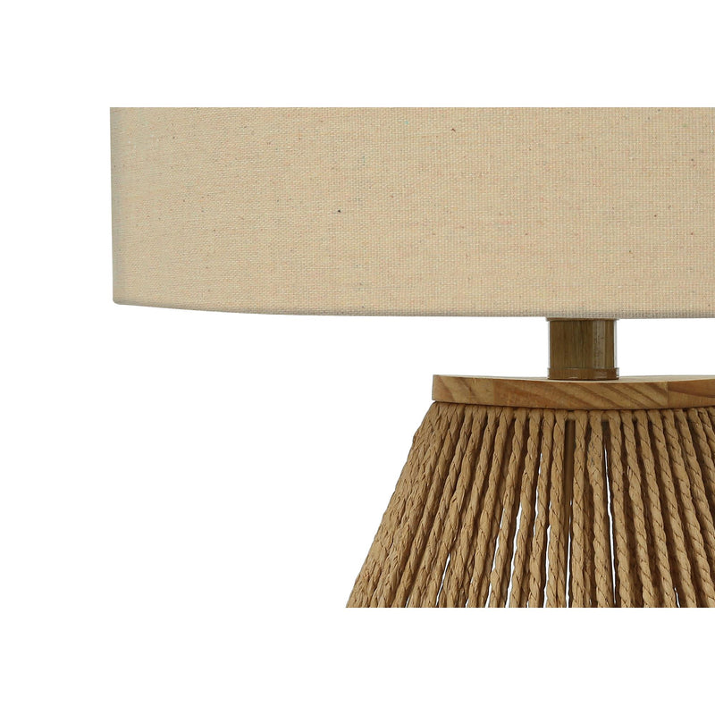 Monarch I 9628 22"H Table Lamp - Brown Rope/Beige Shade IMAGE 4