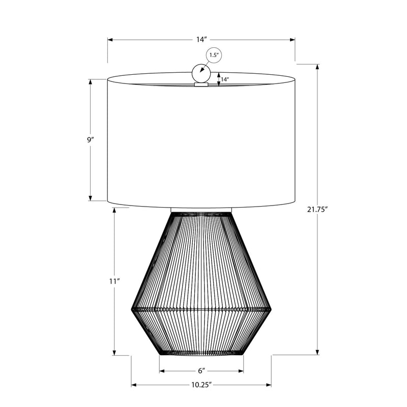 Monarch I 9628 22"H Table Lamp - Brown Rope/Beige Shade IMAGE 7