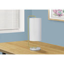 Monarch I 9636 20"H Table Lamp - White Marble/Ivory Shade IMAGE 1