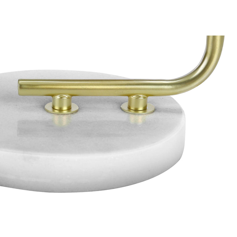 Monarch I 9636 20"H Table Lamp - White Marble/Ivory Shade IMAGE 5