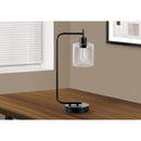 Monarch I 9637 20"H Table Lamp - Black Metal/Glass Shade/Usb IMAGE 1