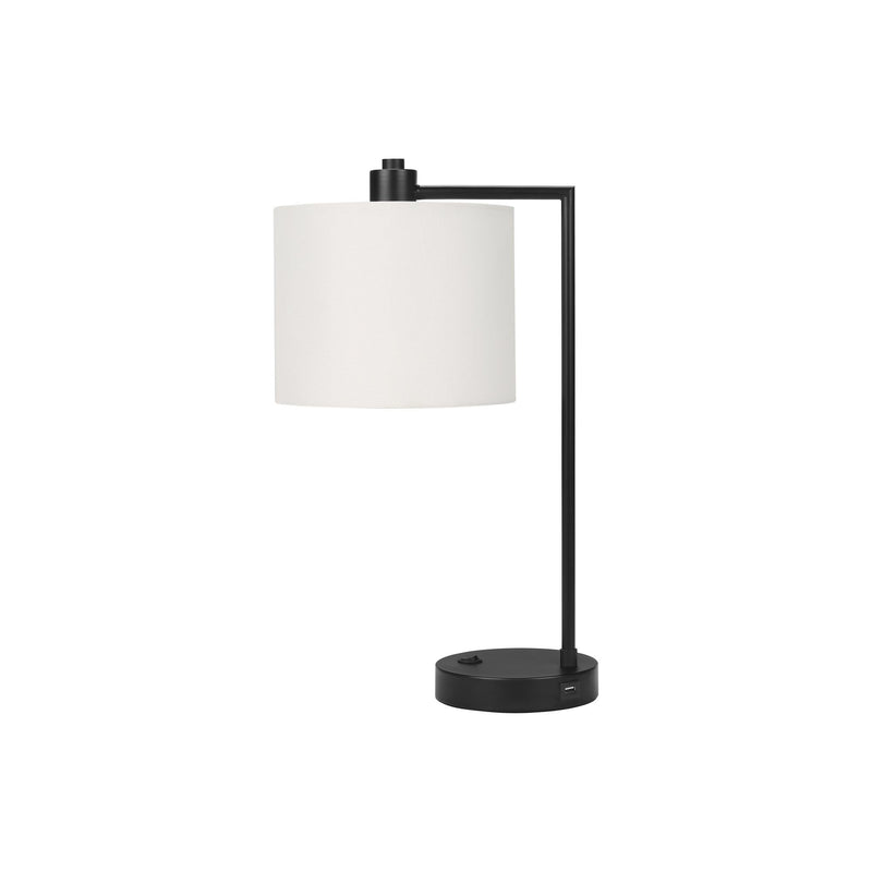 Monarch I 9646 19"H Table Lamp - Black Metal/Ivory Shade /Usb IMAGE 3