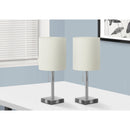 Monarch I 9649 17"H Table Lamp - Nickel Metal/Ivory/Usb IMAGE 1